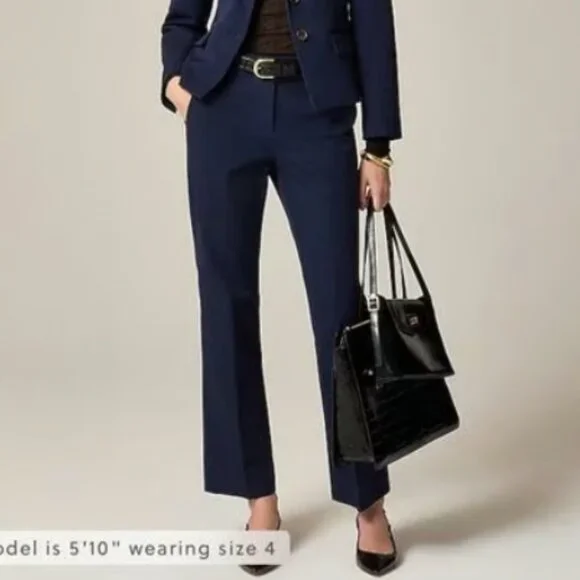 J. Crew Kaya Pant in Bi-Stretch Cotton Blend - Navy - 10 - NWT - Picture 11 of 11